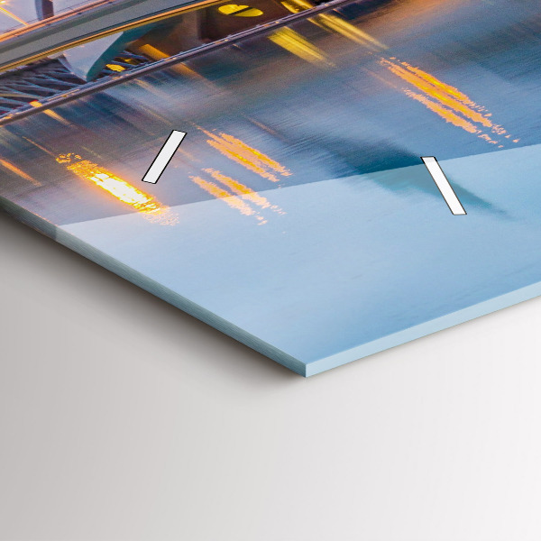 Horizontal wall clock City sunset