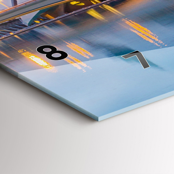 Horizontal wall clock City sunset