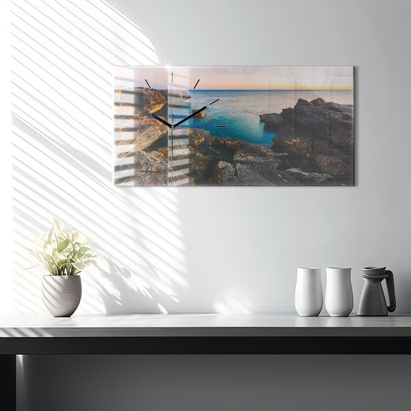 Horizontal wall clock Sea landscape