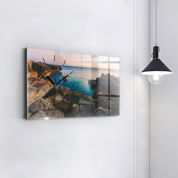 Horizontal wall clock Sea landscape