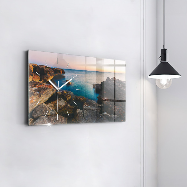 Horizontal wall clock Sea landscape