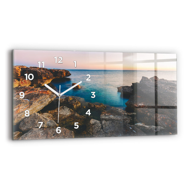 Horizontal wall clock Sea landscape
