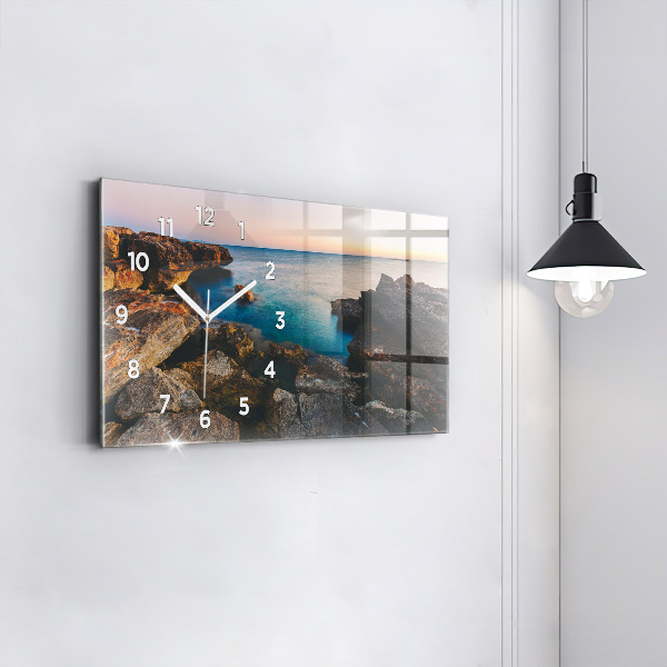 Horizontal wall clock Sea landscape