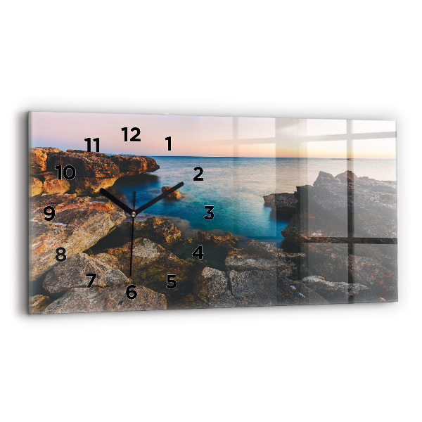 Horizontal wall clock Sea landscape