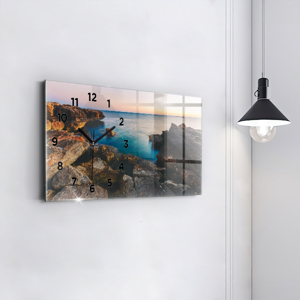 Horizontal wall clock Sea landscape
