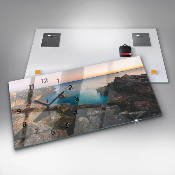 Horizontal wall clock Sea landscape