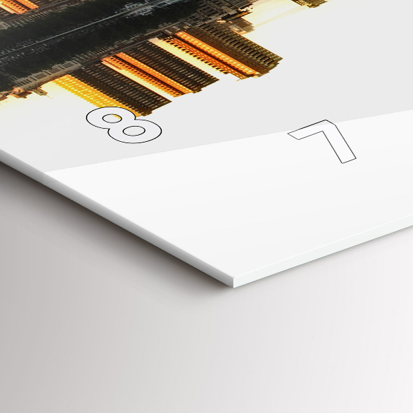 Horizontal wall clock A city on the river