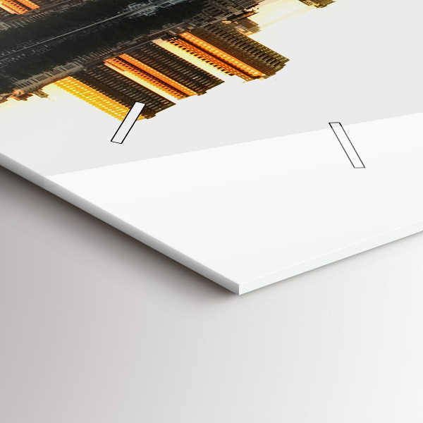 Horizontal wall clock A city on the river