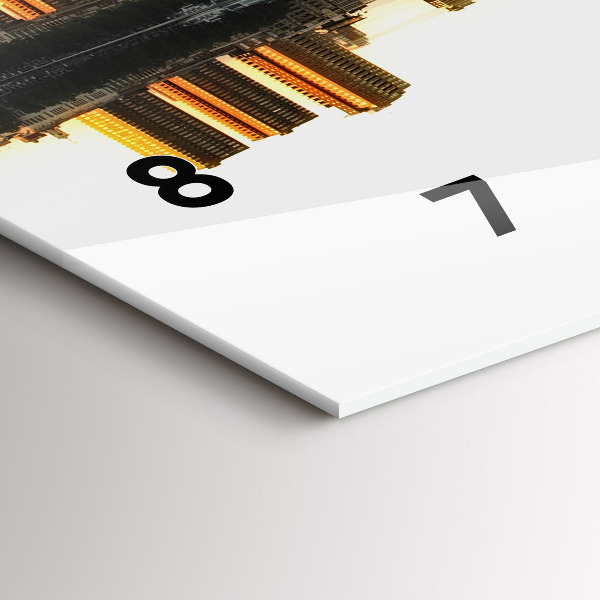 Horizontal wall clock A city on the river