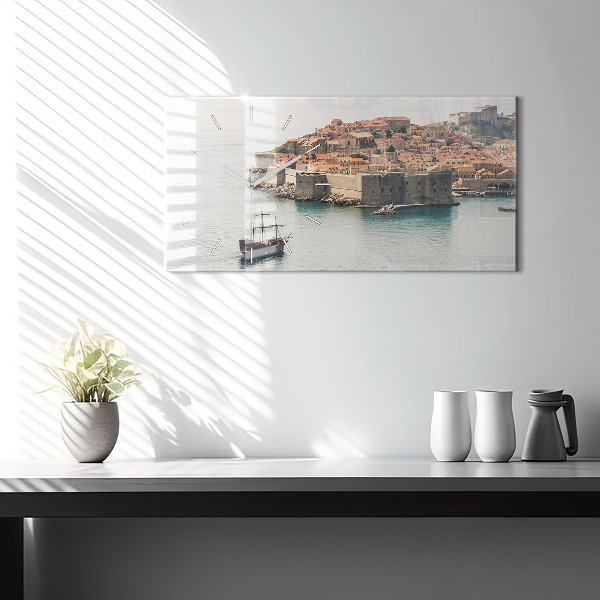 Horizontal wall clock Sailing ship in Dubrovnik