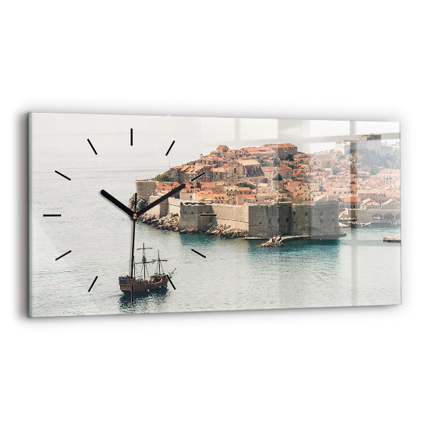 Horizontal wall clock Sailing ship in Dubrovnik