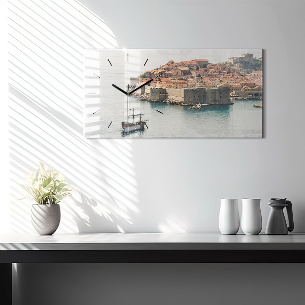Horizontal wall clock Sailing ship in Dubrovnik