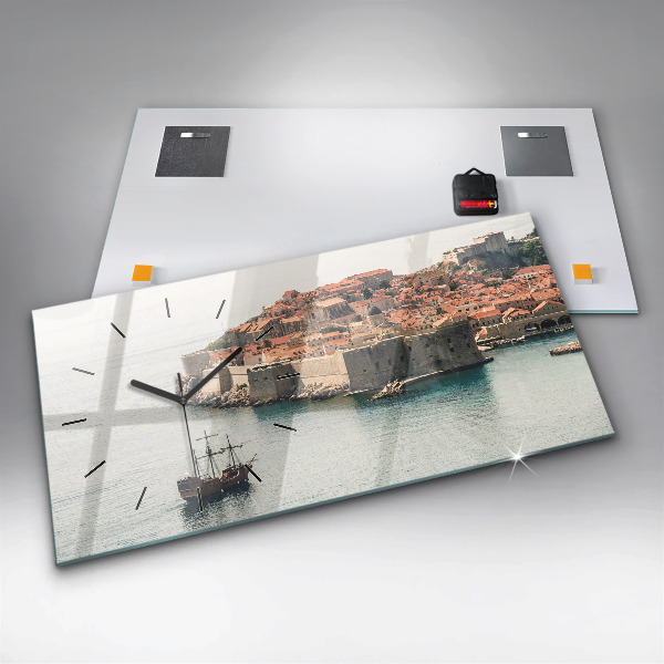 Horizontal wall clock Sailing ship in Dubrovnik