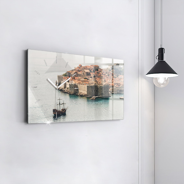 Horizontal wall clock Sailing ship in Dubrovnik