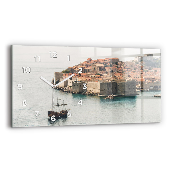 Horizontal wall clock Sailing ship in Dubrovnik