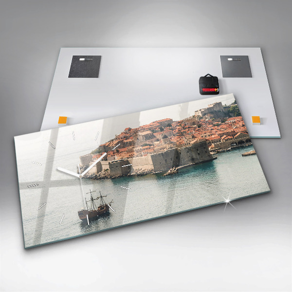 Horizontal wall clock Sailing ship in Dubrovnik