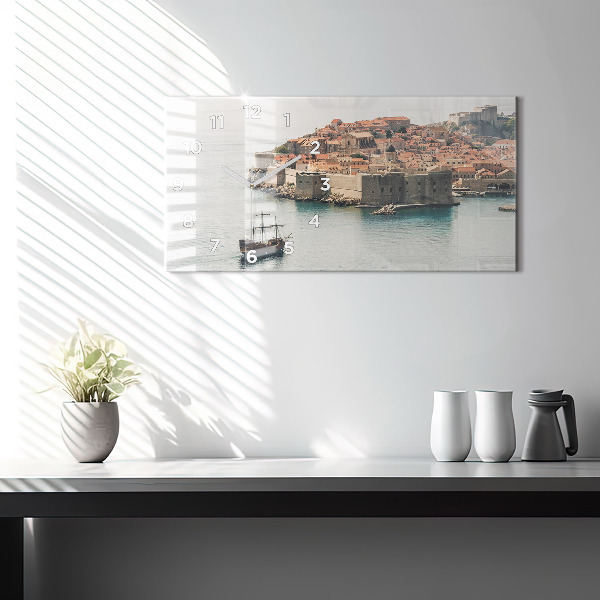 Horizontal wall clock Sailing ship in Dubrovnik