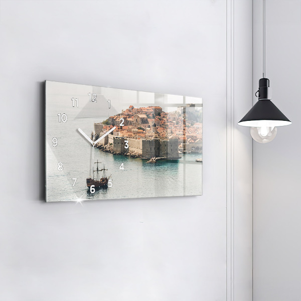 Horizontal wall clock Sailing ship in Dubrovnik