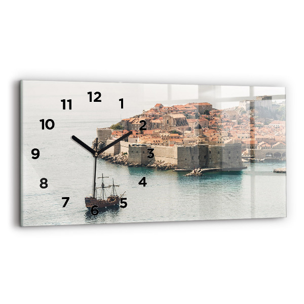 Horizontal wall clock Sailing ship in Dubrovnik