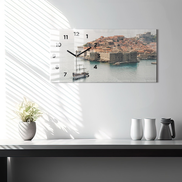 Horizontal wall clock Sailing ship in Dubrovnik