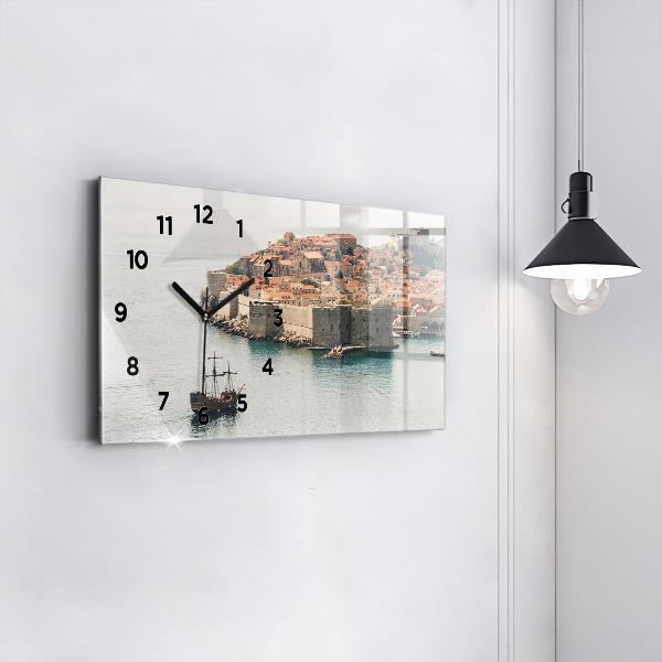 Horizontal wall clock Sailing ship in Dubrovnik