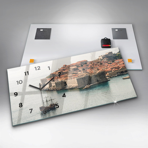 Horizontal wall clock Sailing ship in Dubrovnik