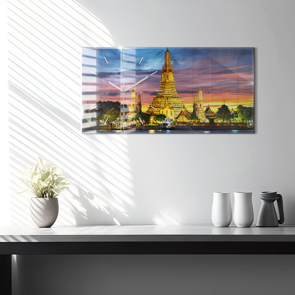 Horizontal wall clock Temple in Bangkok