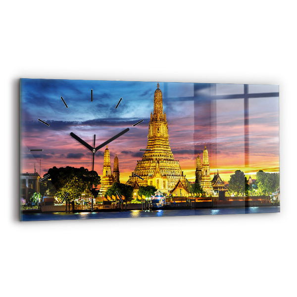 Horizontal wall clock Temple in Bangkok