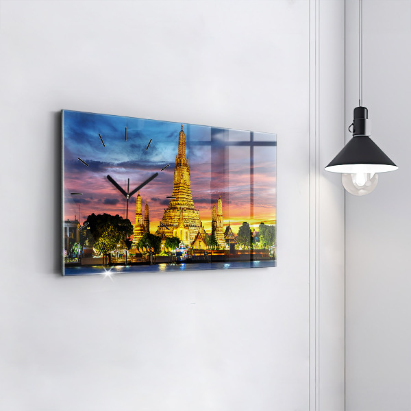 Horizontal wall clock Temple in Bangkok