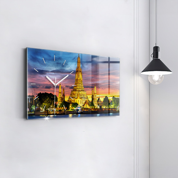 Horizontal wall clock Temple in Bangkok