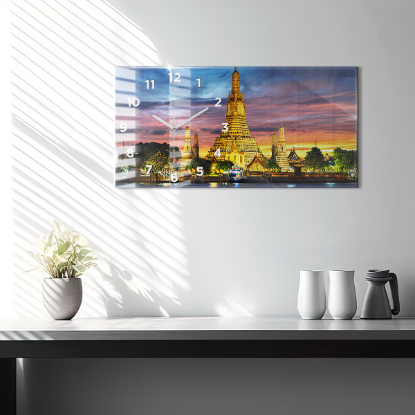Horizontal wall clock Temple in Bangkok