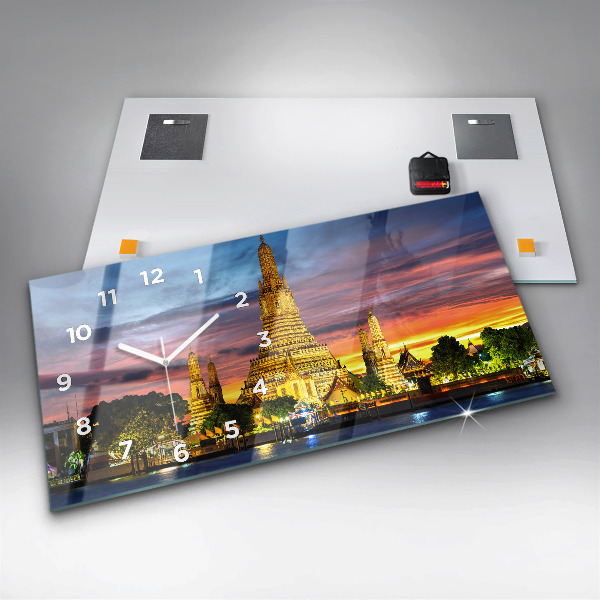Horizontal wall clock Temple in Bangkok