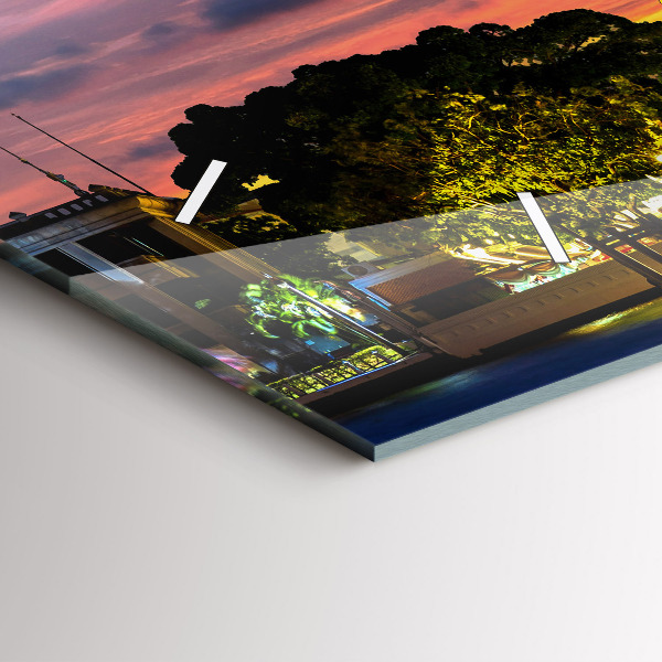 Horizontal wall clock Temple in Bangkok