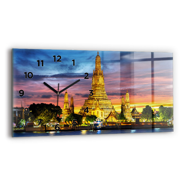 Horizontal wall clock Temple in Bangkok
