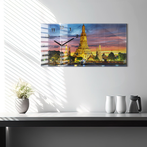 Horizontal wall clock Temple in Bangkok