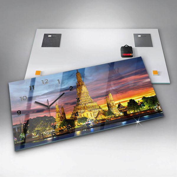 Horizontal wall clock Temple in Bangkok