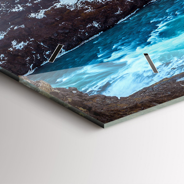 Horizontal wall clock Gullfoss Waterfall in Iceland