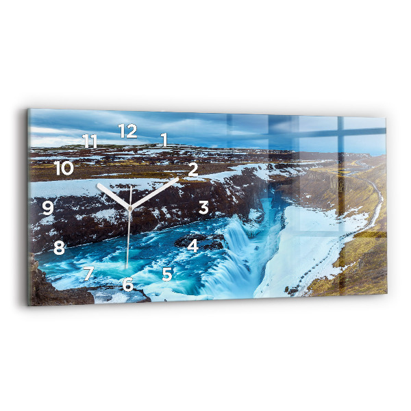 Horizontal wall clock Gullfoss Waterfall in Iceland