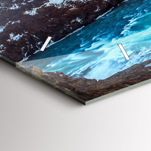 Horizontal wall clock Gullfoss Waterfall in Iceland