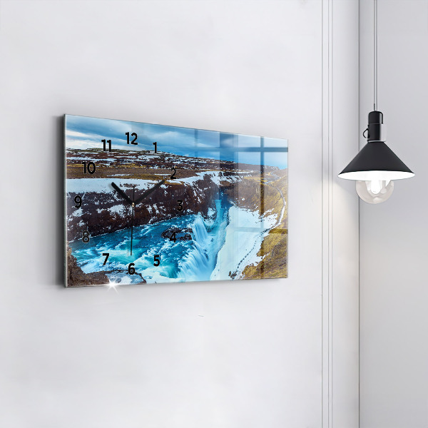 Horizontal wall clock Gullfoss Waterfall in Iceland