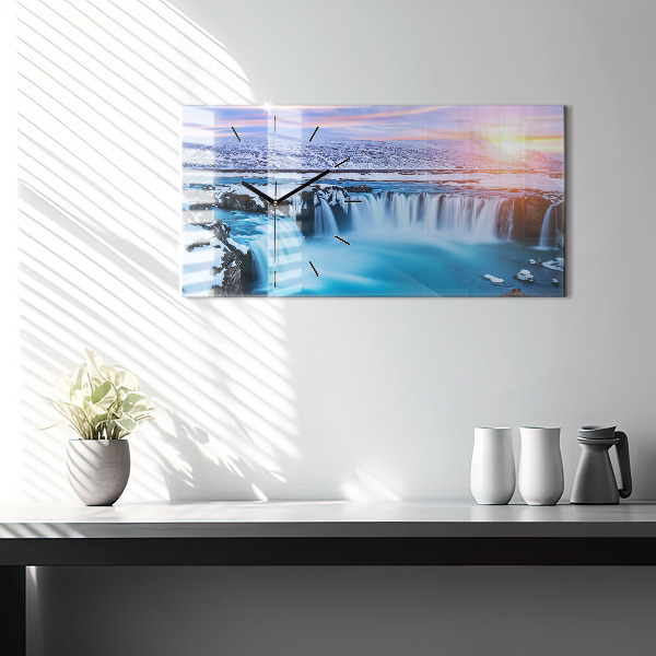 Horizontal wall clock Godafoss Waterfall Iceland