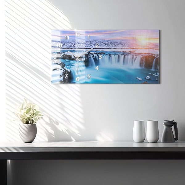 Horizontal wall clock Godafoss Waterfall Iceland
