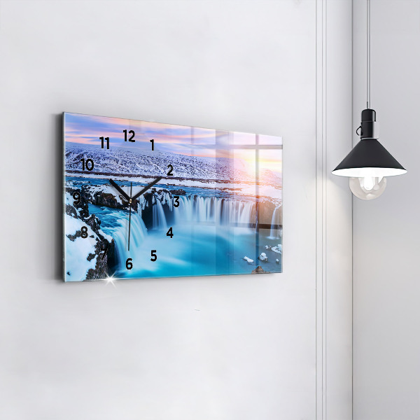 Horizontal wall clock Godafoss Waterfall Iceland