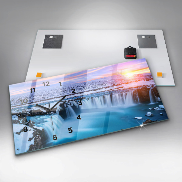 Horizontal wall clock Godafoss Waterfall Iceland