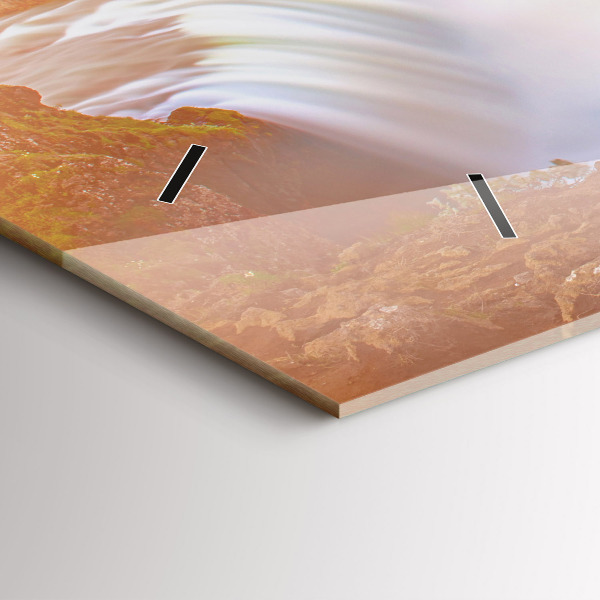 Horizontal wall clock Godafoss in Iceland