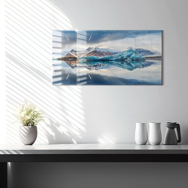 Horizontal wall clock Lake Jokulsarlon Iceland