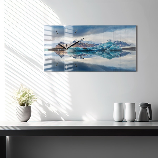 Horizontal wall clock Lake Jokulsarlon Iceland