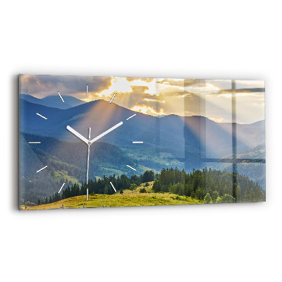 Horizontal wall clock Landscape with forests