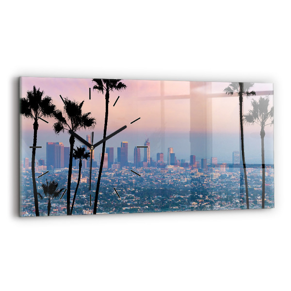 Horizontal wall clock Los Angeles Sunset