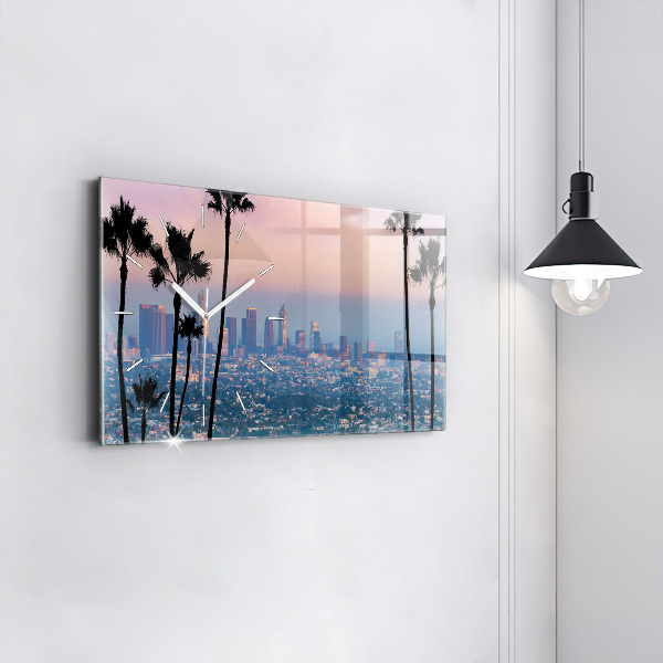 Horizontal wall clock Los Angeles Sunset